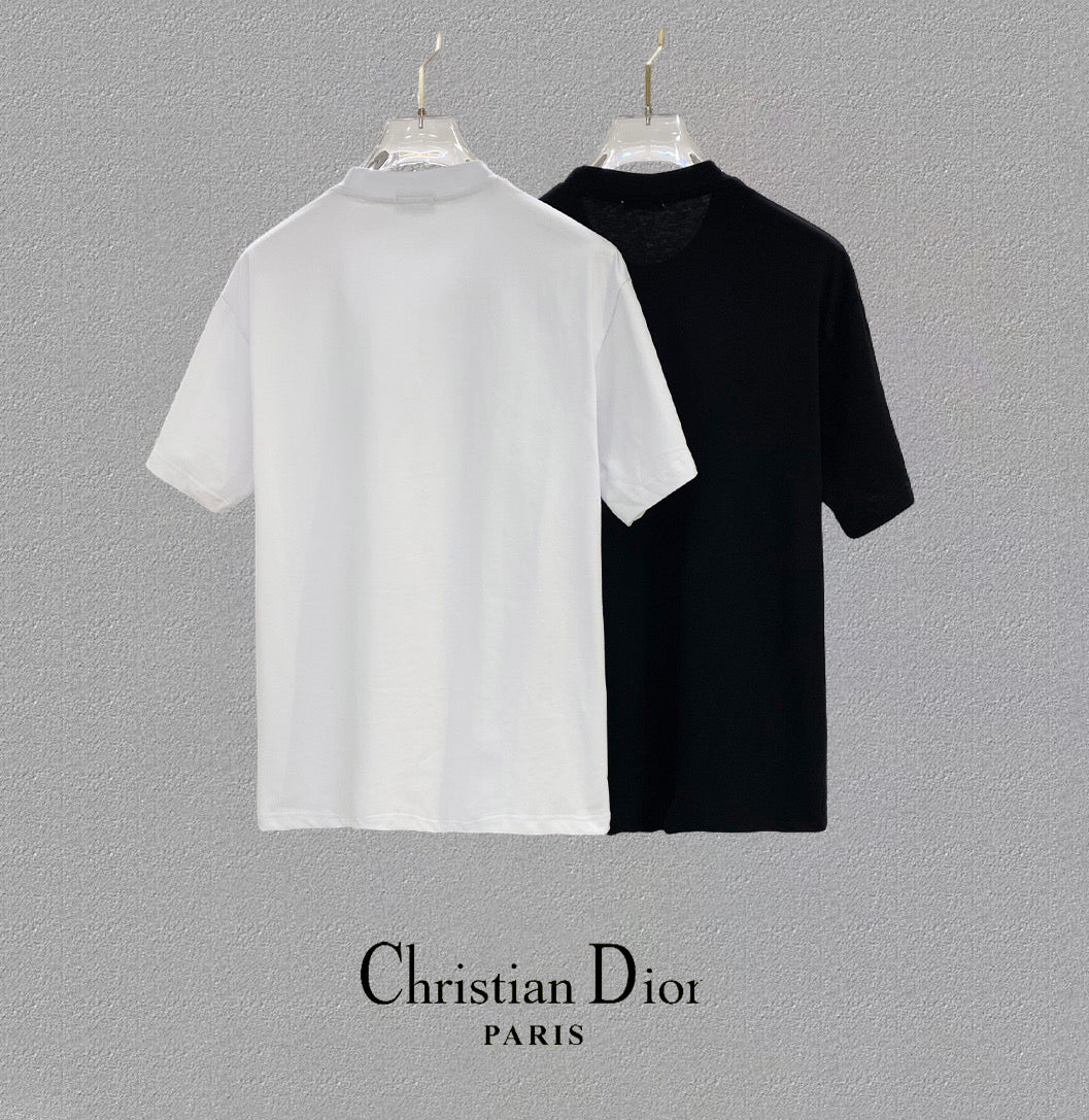 DIOR 25SS Oversized Logo Patch Print T-Shirt – Premium 280g Cotton | Unisex | Sizes 48–56