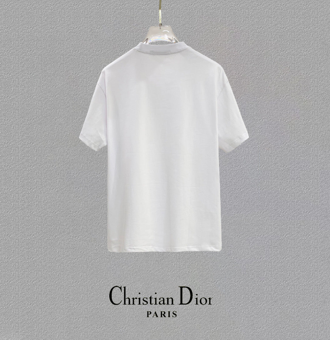 DIOR 25SS Oversized Logo Patch Print T-Shirt – Premium 280g Cotton | Unisex | Sizes 48–56