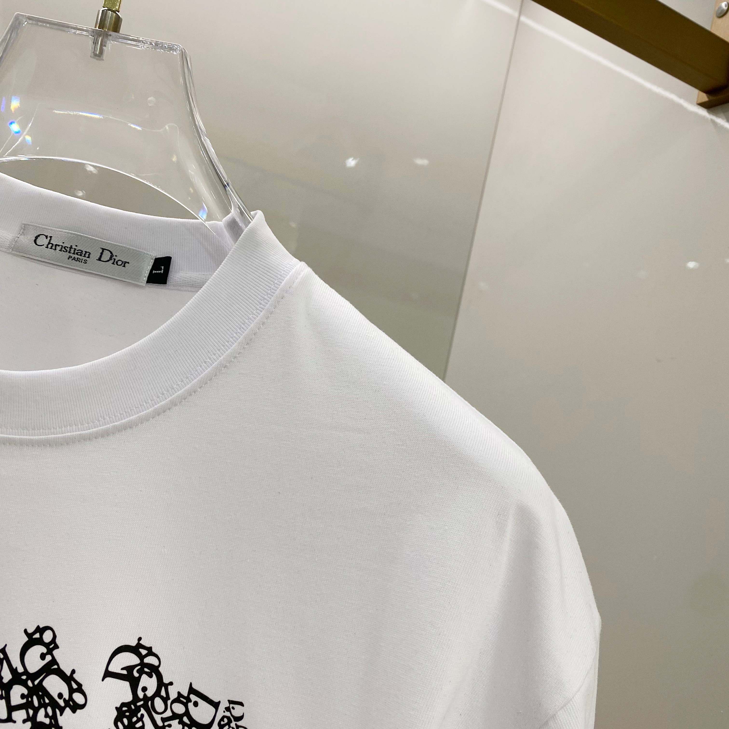 DIOR 25SS Oversized Logo Patch Print T-Shirt – Premium 280g Cotton | Unisex | Sizes 48–56