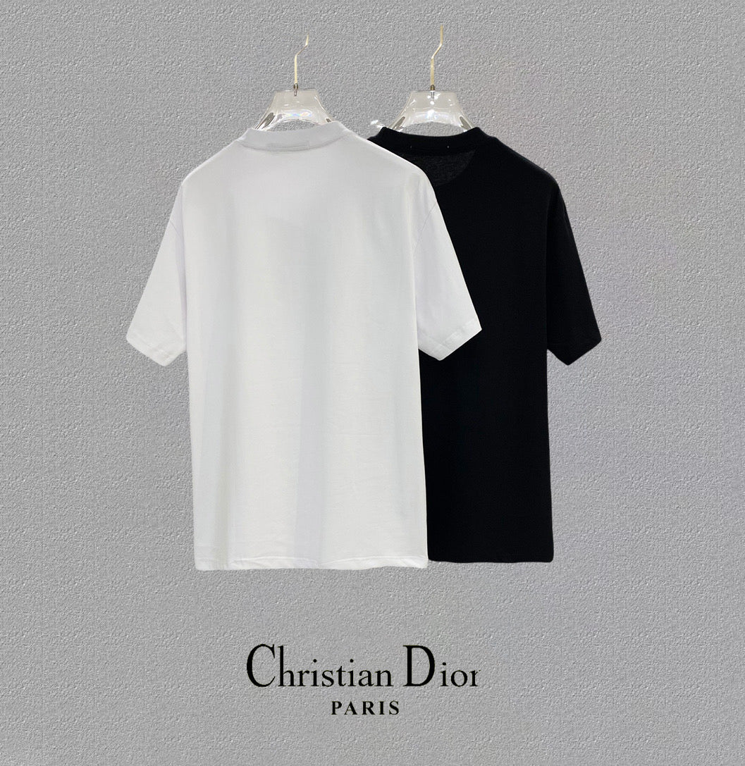 DIOR 25SS Oversized Logo Patch Print T-Shirt – Premium 280g Cotton | Unisex | Sizes 48–56