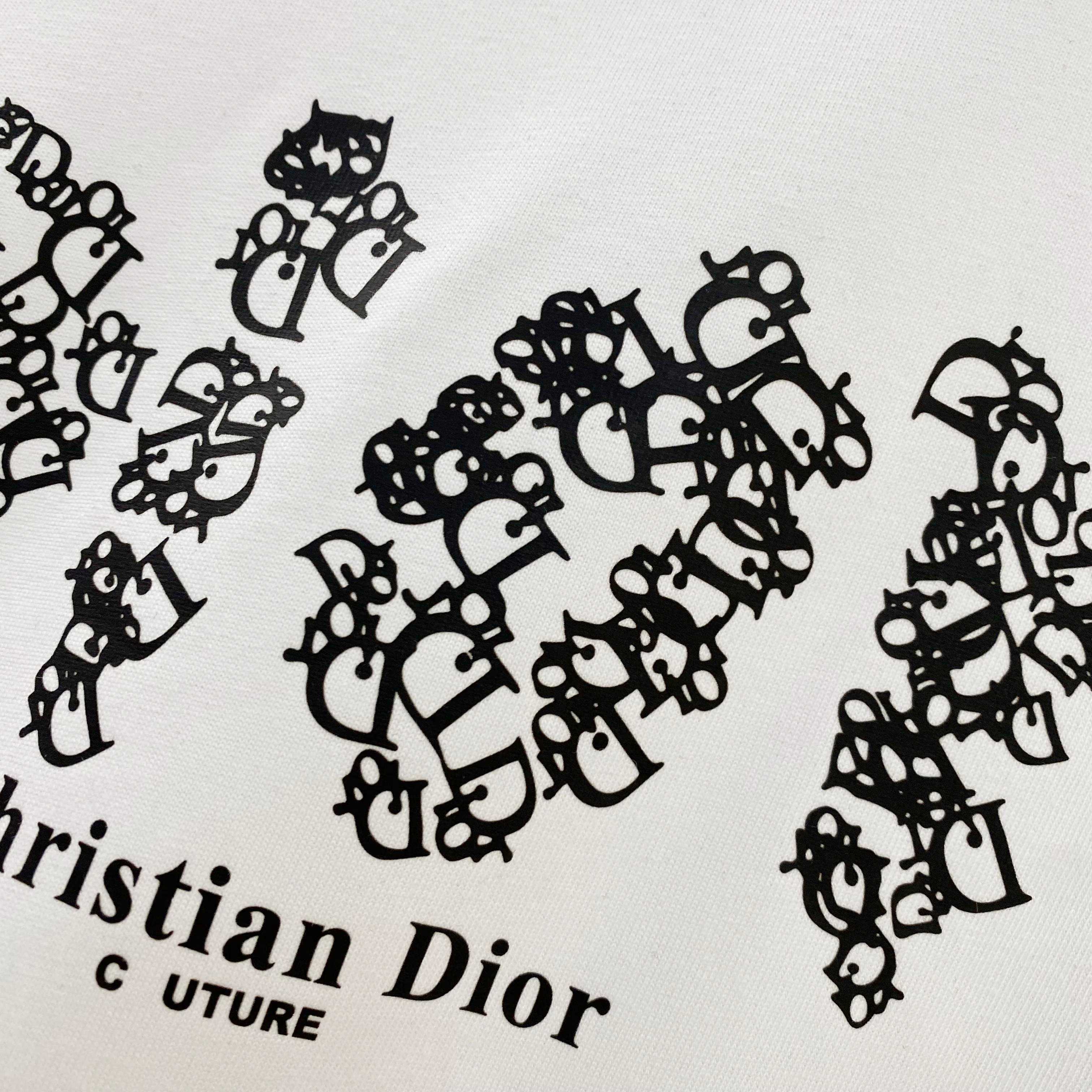 DIOR 25SS Oversized Logo Patch Print T-Shirt – Premium 280g Cotton | Unisex | Sizes 48–56