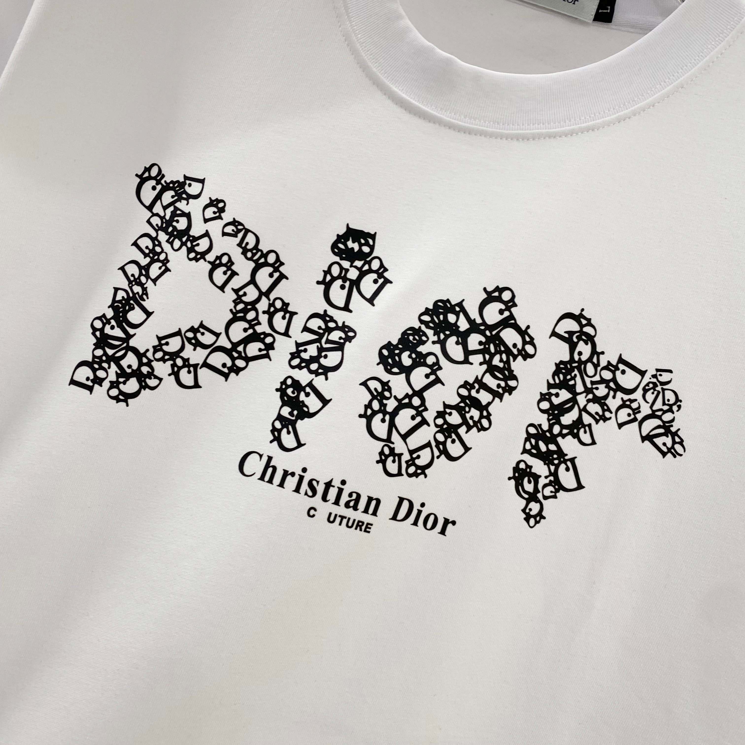 DIOR 25SS Oversized Logo Patch Print T-Shirt – Premium 280g Cotton | Unisex | Sizes 48–56