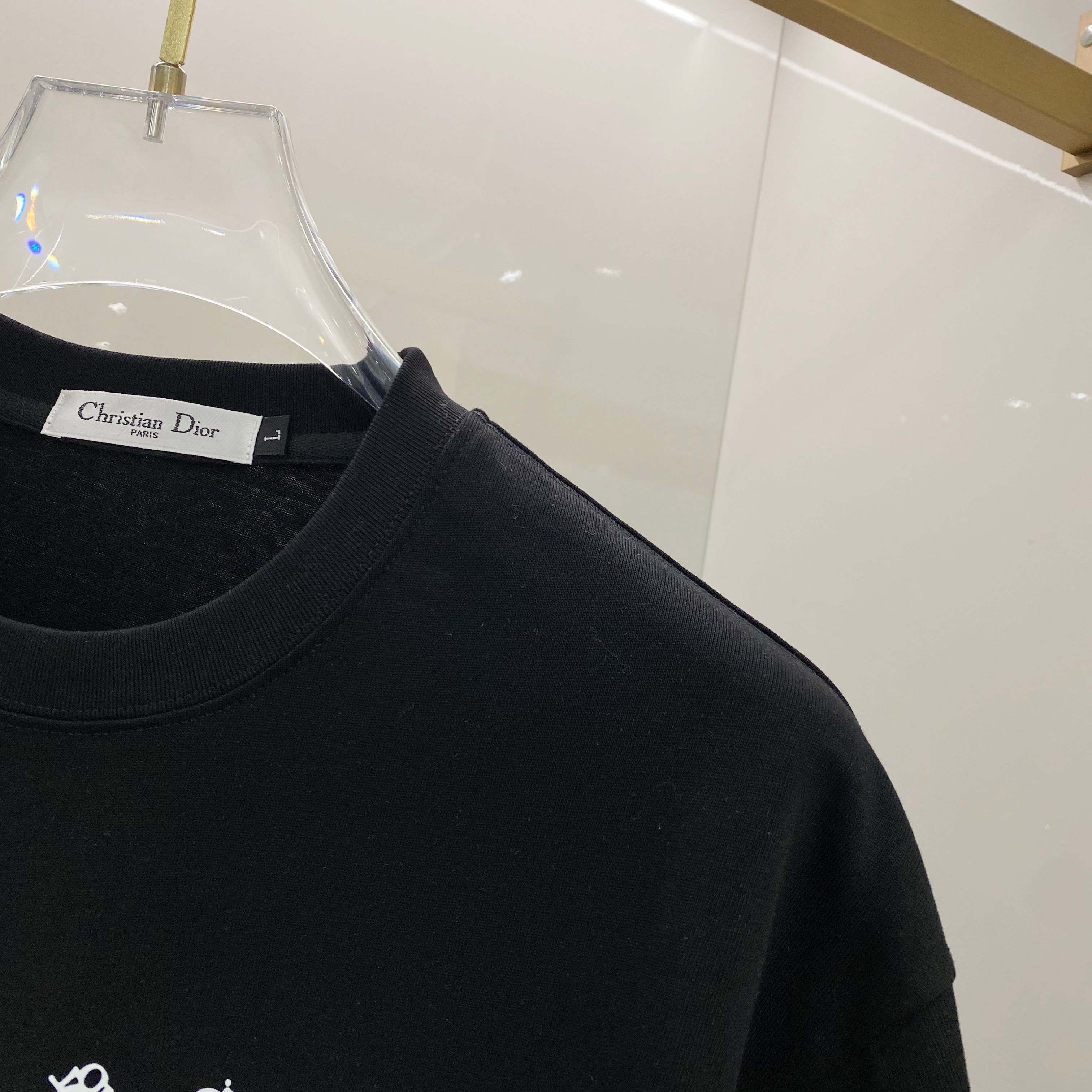 DIOR 25SS Oversized Logo Patch Print T-Shirt – Premium 280g Cotton | Unisex | Sizes 48–56
