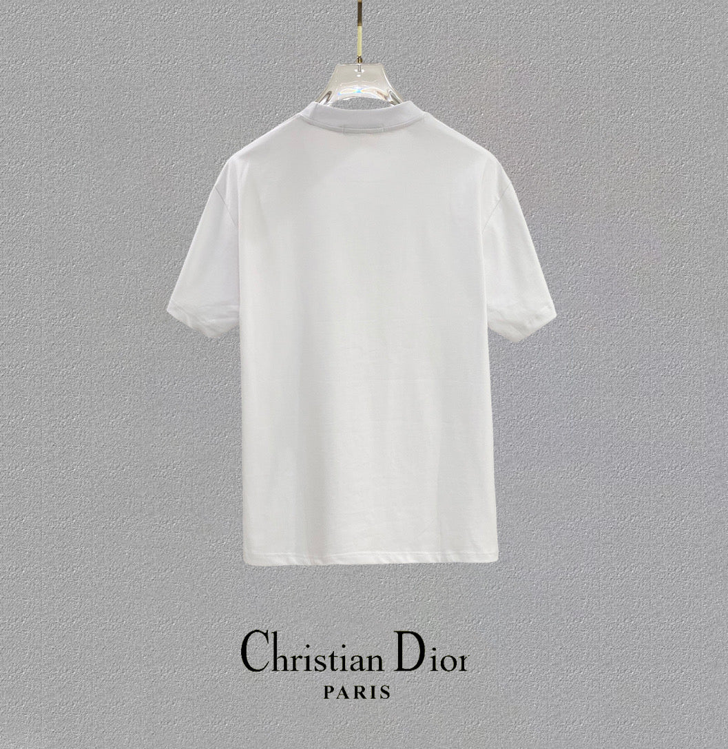 DIOR 25SS Oversized Logo Patch Print T-Shirt – Premium 280g Cotton | Unisex | Sizes 48–56