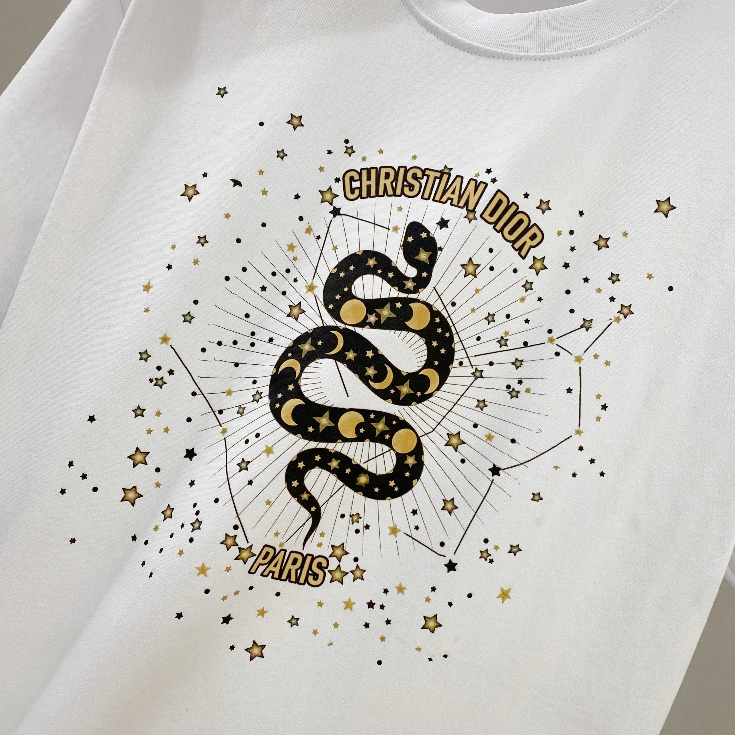 DIOR 25SS Oversized Logo Patch Print T-Shirt – Premium 280g Cotton | Unisex | Sizes 48–56