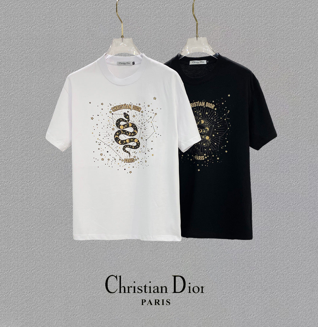 DIOR 25SS Oversized Logo Patch Print T-Shirt – Premium 280g Cotton | Unisex | Sizes 48–56