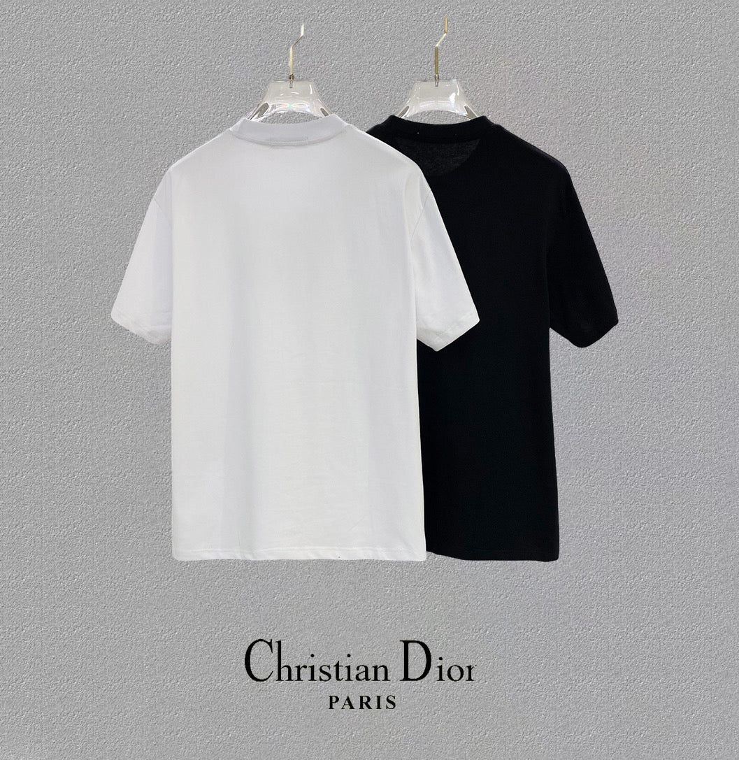 DIOR 25SS Oversized Logo Patch Print T-Shirt – Premium 280g Cotton | Unisex | Sizes 48–56