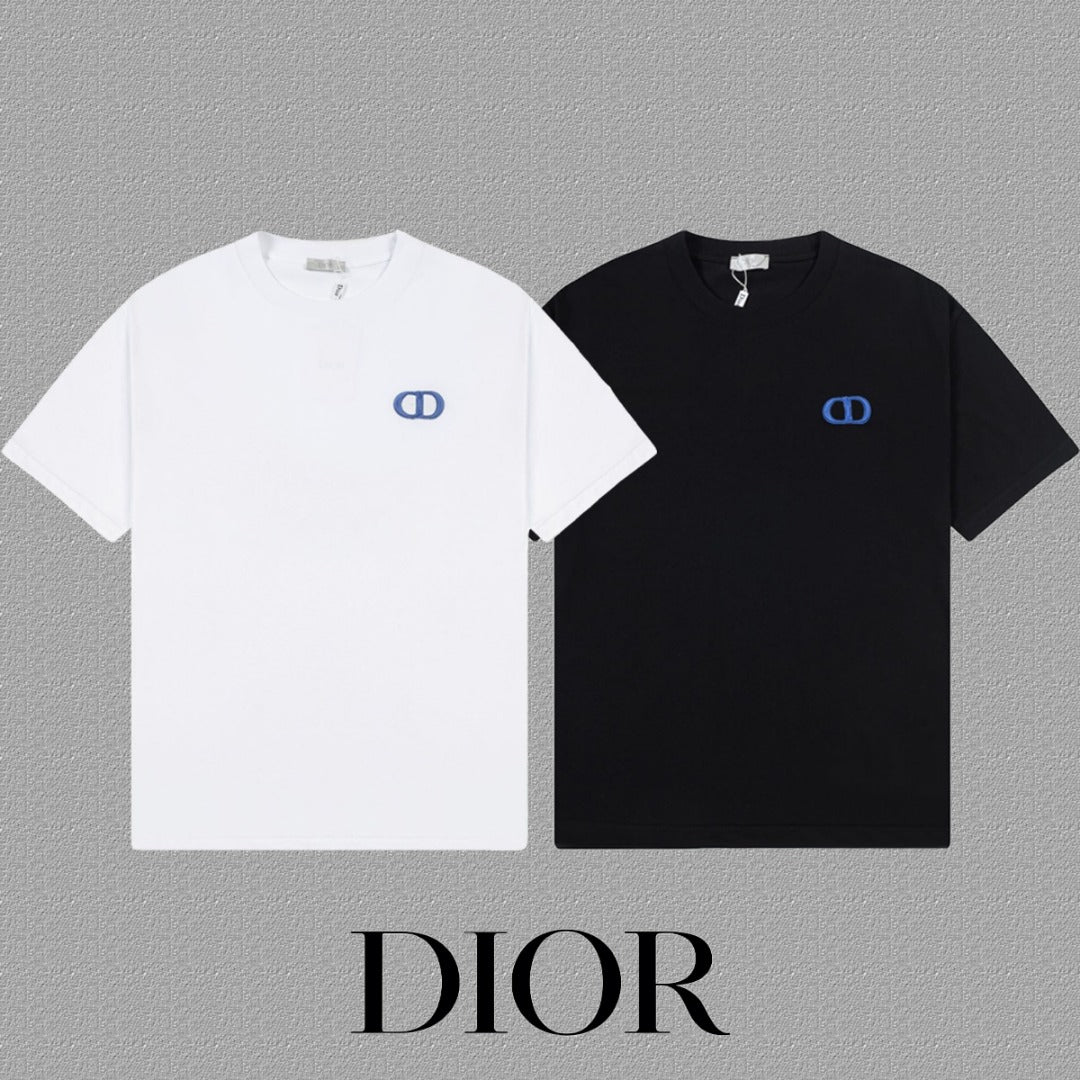 Christian Dior 2024FW Classic CD Embroidered Logo T-Shirt | Unisex | S–XXL