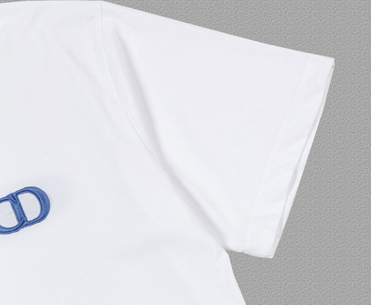Christian Dior 2024FW Classic CD Embroidered Logo T-Shirt | Unisex | S–XXL
