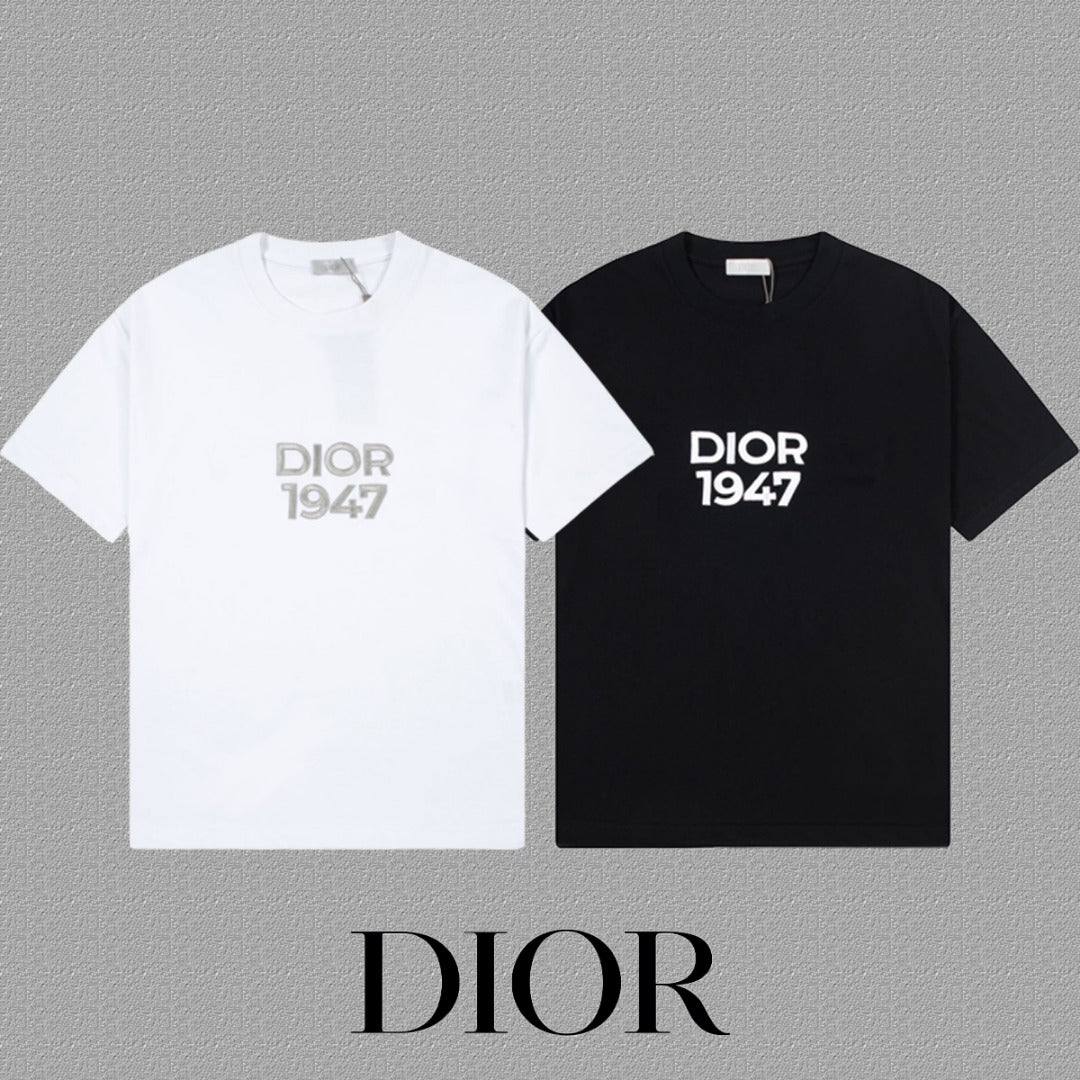 Christian Dior 2024FW Classic CD Embroidered Logo T-Shirt | Unisex | S–XXL