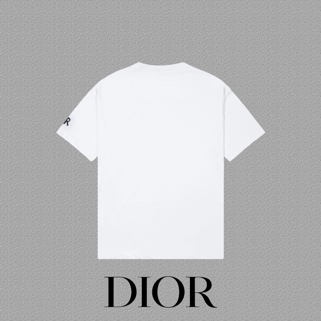 Christian Dior 2024FW Classic CD Embroidered Logo T-Shirt | Unisex | S–XXL