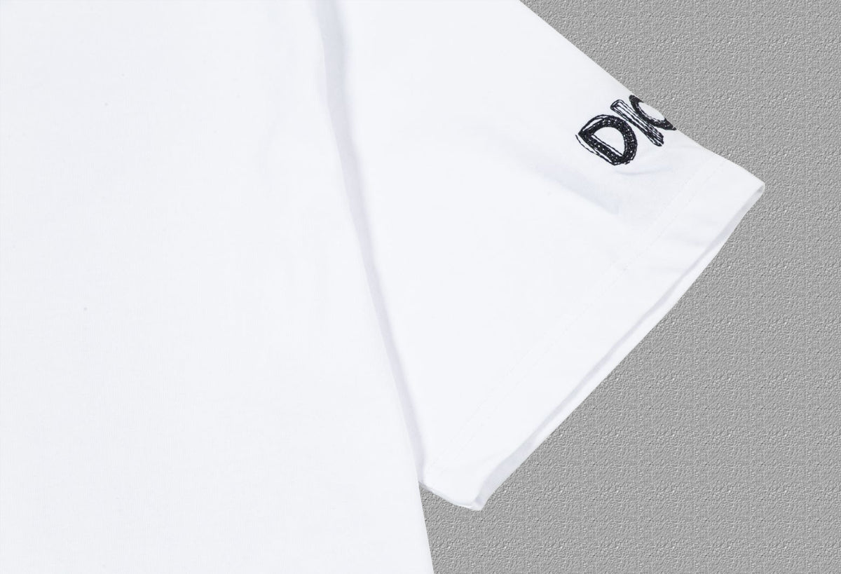 Christian Dior 2024FW Classic CD Embroidered Logo T-Shirt | Unisex | S–XXL