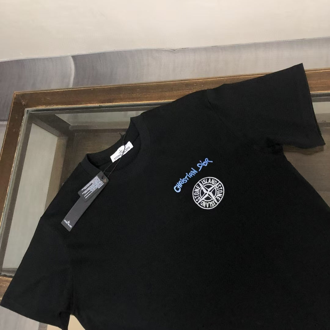 Dior × Stone Island SS25 Embroidered Logo T-Shirt | 280g Premium Cotton | S–XL