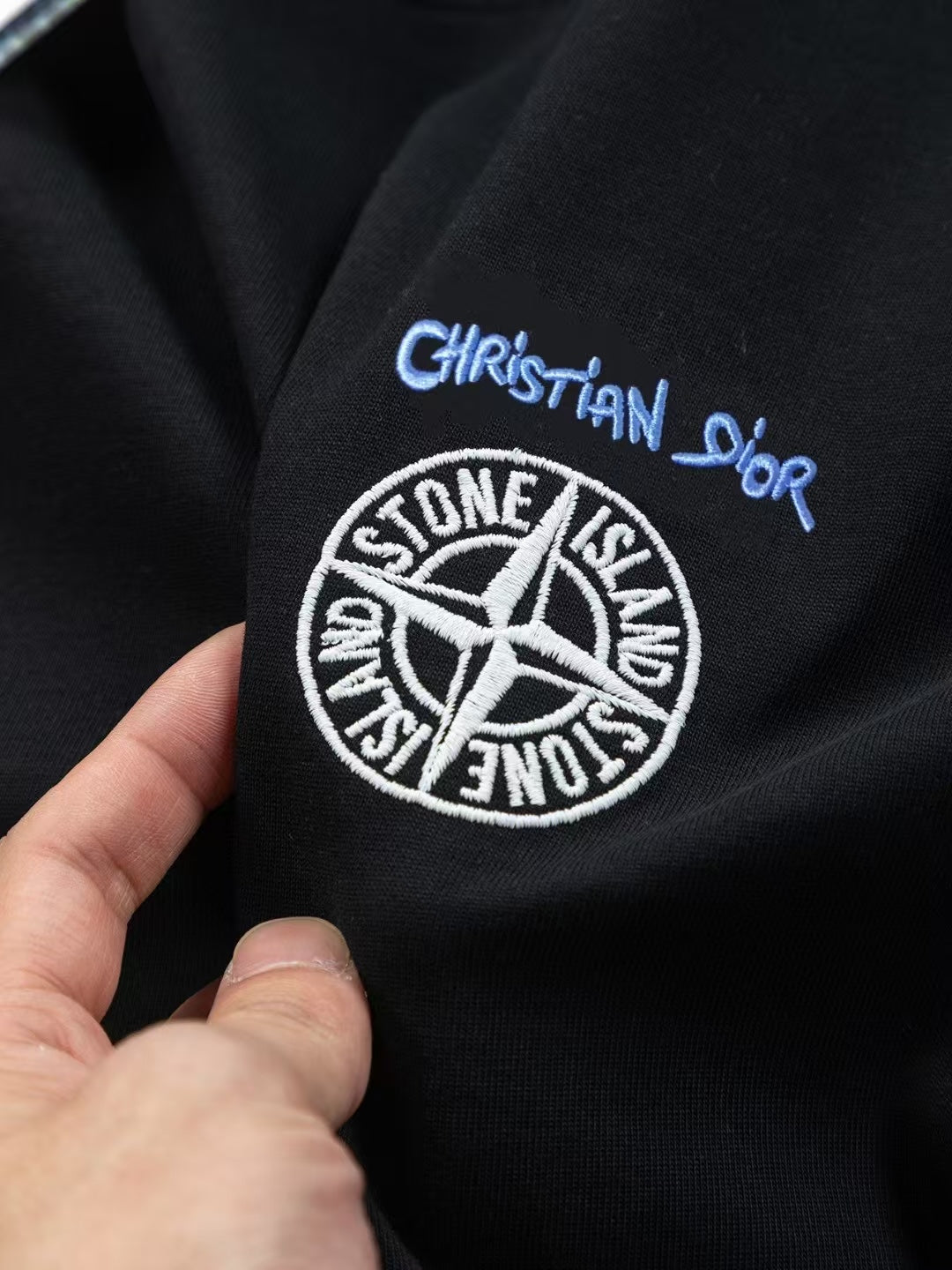 Dior × Stone Island SS25 Embroidered Logo T-Shirt | 280g Premium Cotton | S–XL
