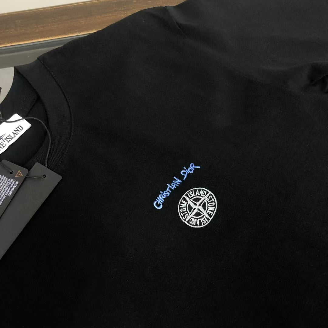 Dior × Stone Island SS25 Embroidered Logo T-Shirt | 280g Premium Cotton | S–XL