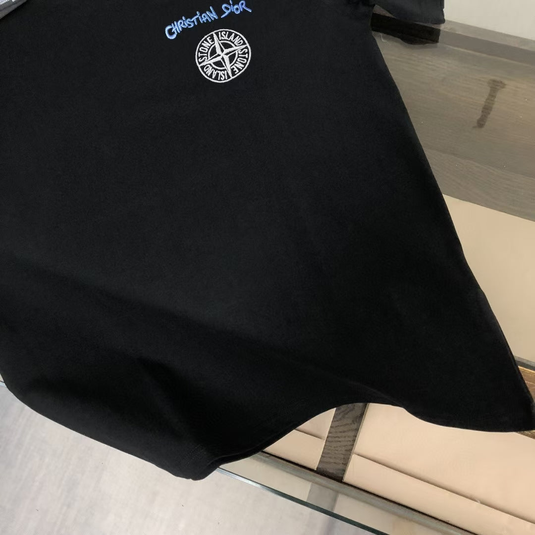 Dior × Stone Island SS25 Embroidered Logo T-Shirt | 280g Premium Cotton | S–XL