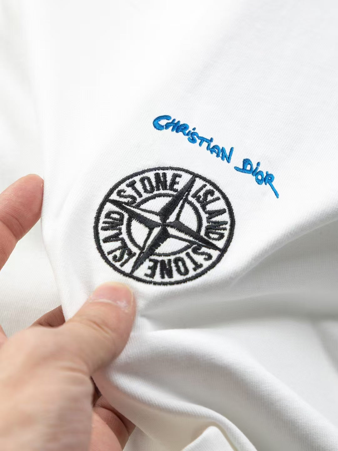 Dior × Stone Island SS25 Embroidered Logo T-Shirt | 280g Premium Cotton | S–XL