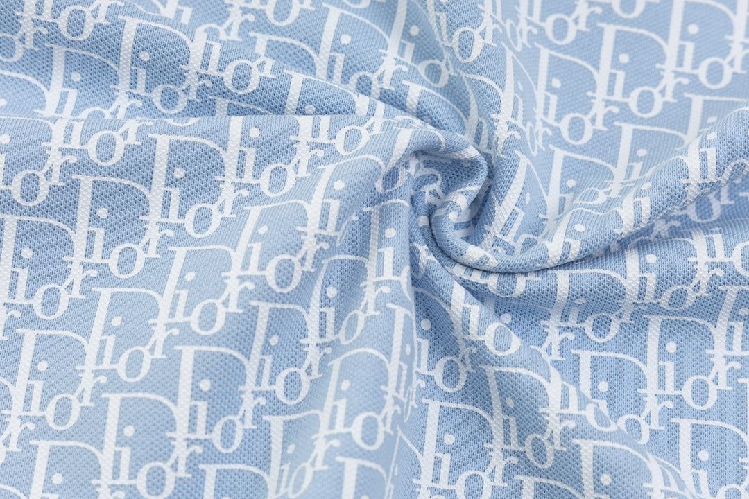 Dior CD Monogram Polo Shirt | Retro 80s-Inspired Design | Blue | M–3XL