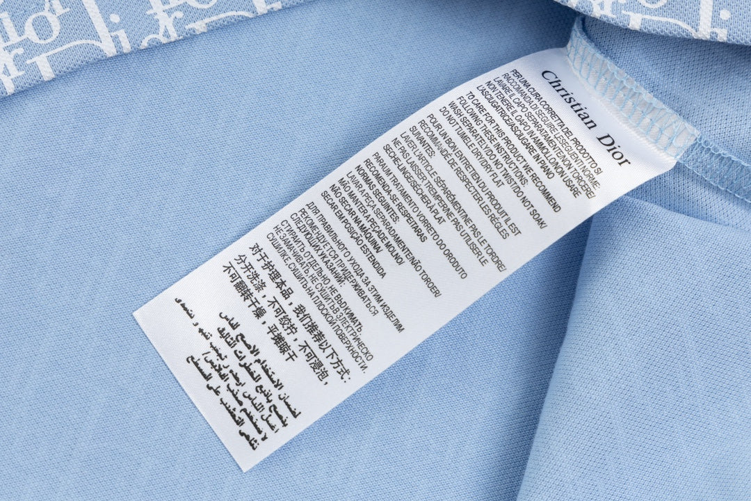 Dior CD Monogram Polo Shirt | Retro 80s-Inspired Design | Blue | M–3XL