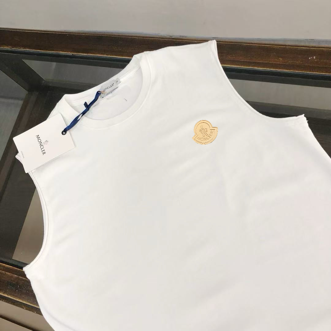 MONCLER 2025 Couple’s Cotton Tank Top Versatile Premium Logo Design Unisex - Size S–XL