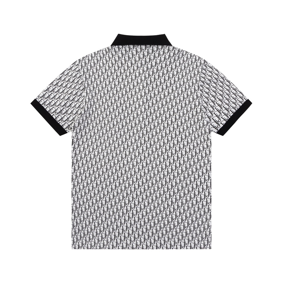 Dior CD Monogram Polo Shirt | Retro 80s-Inspired Design | Blue | M–3XL