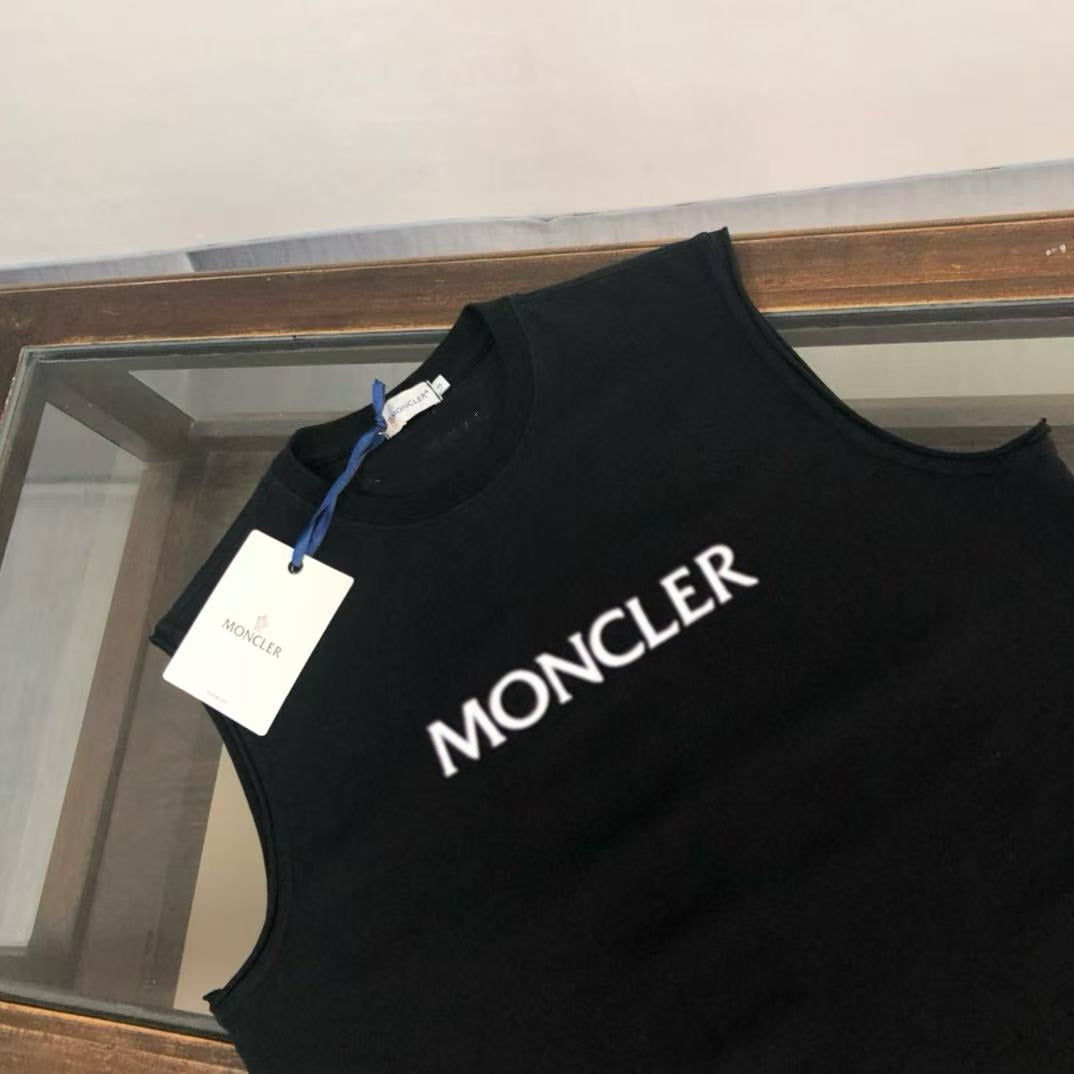 MONCLER 2025 Couple’s Cotton Tank Top Versatile Premium Logo Design Unisex - Size S–XL