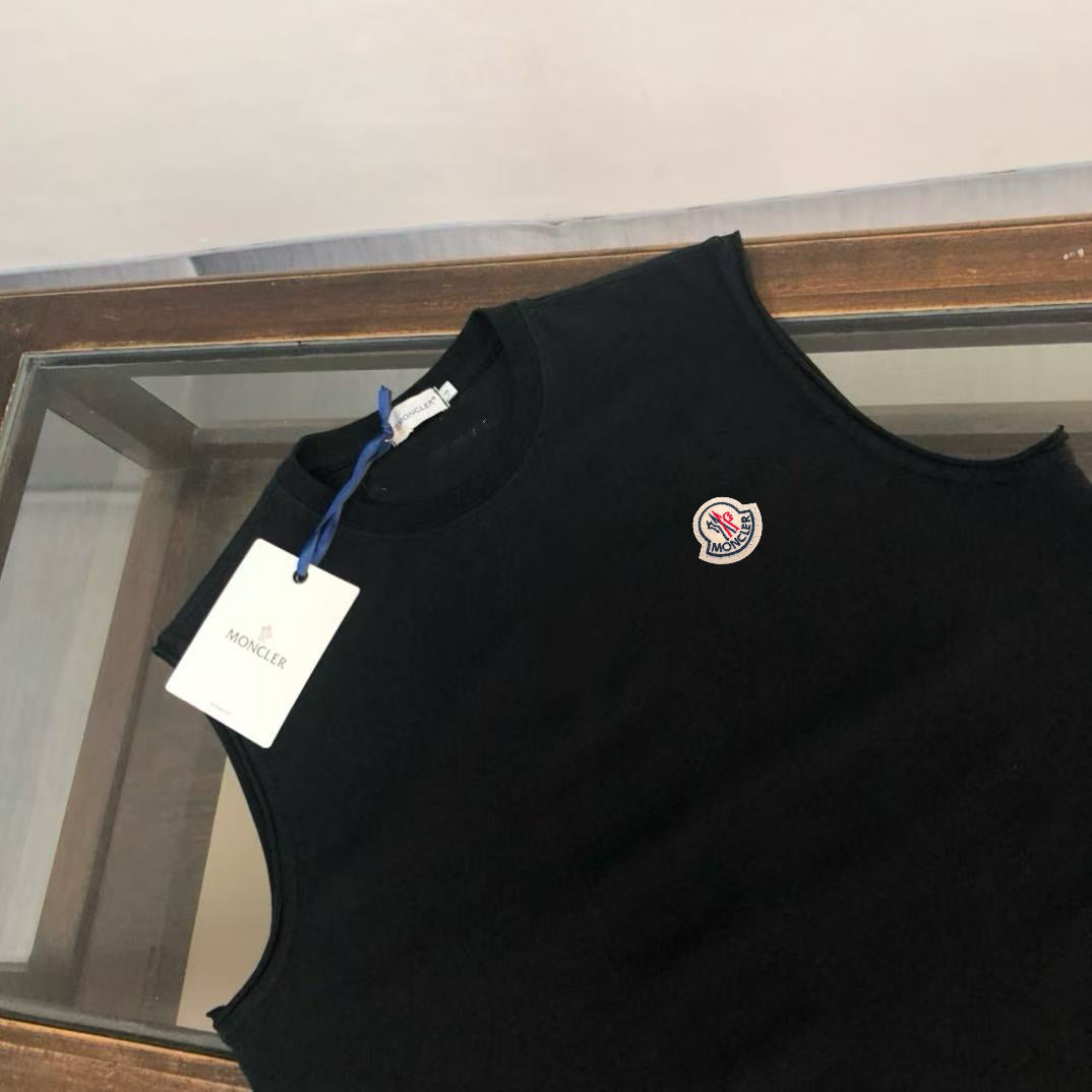 MONCLER 2025 Couple’s Cotton Tank Top Versatile Premium Logo Design Unisex - Size S–XL