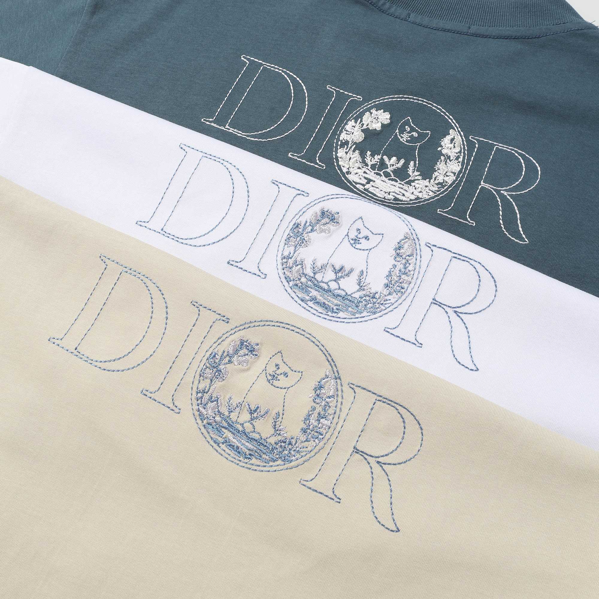 Dior Fox & Cat Embroidery T-Shirt | Premium Cotton | M–XXL