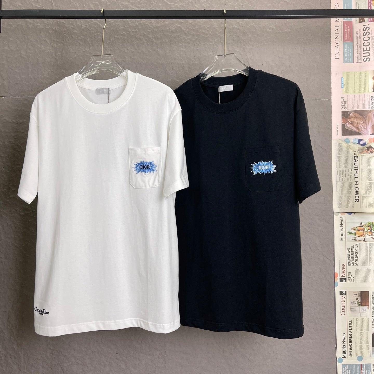 Dior Pocket Embroidery T-Shirt | 300g Premium Cotton | Unisex S–XL