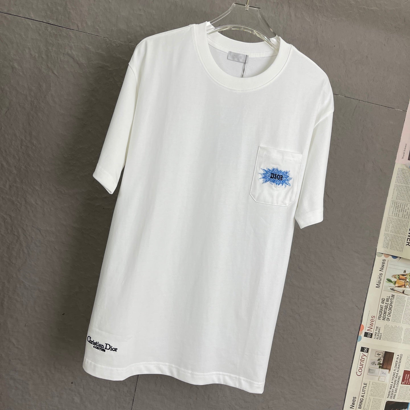 Dior Pocket Embroidery T-Shirt | 300g Premium Cotton | Unisex S–XL