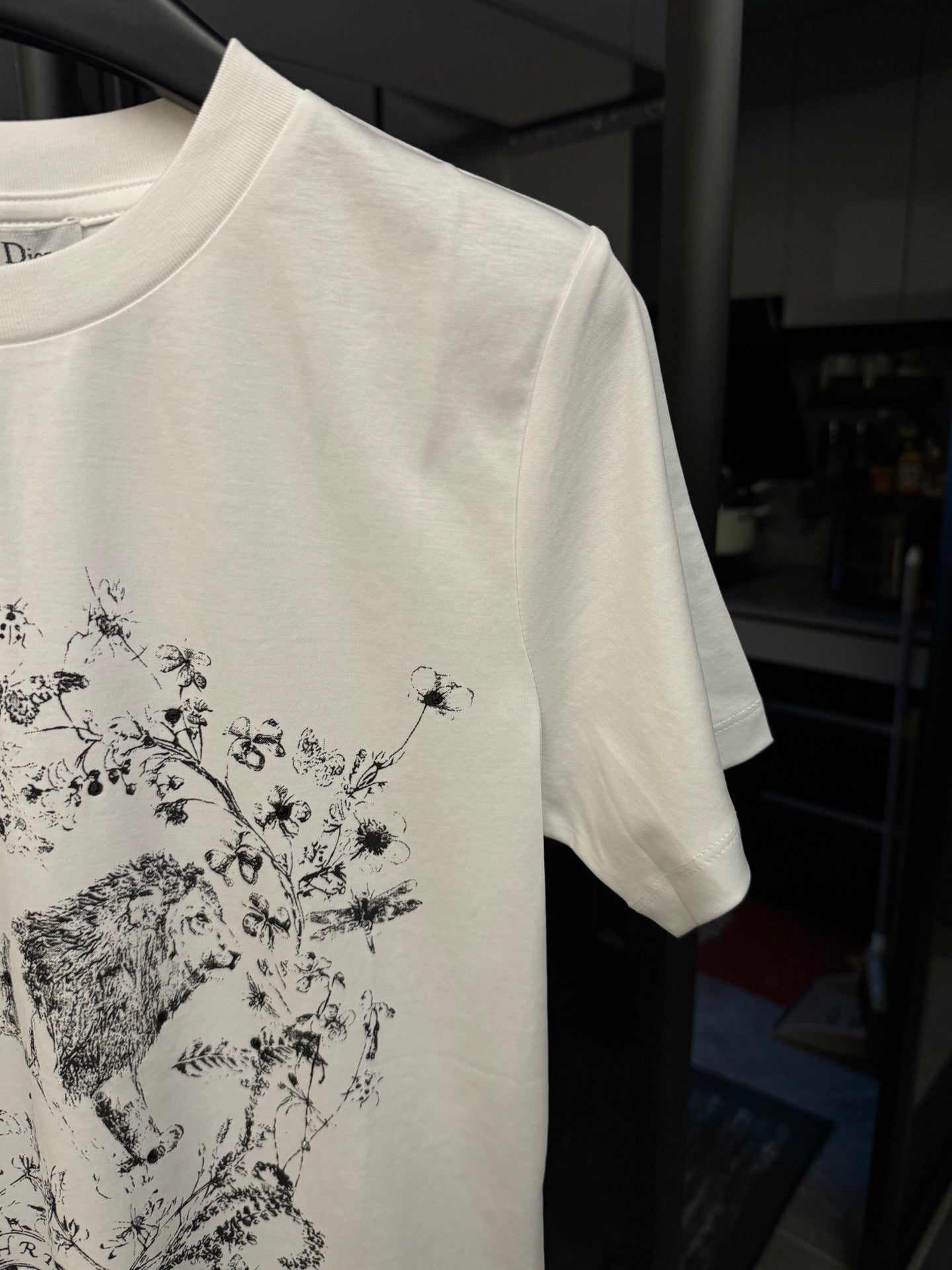 Dior Early Spring Women’s T-Shirt | Lion Sketch Print with Crystal Detailing | White | Sizes S–L