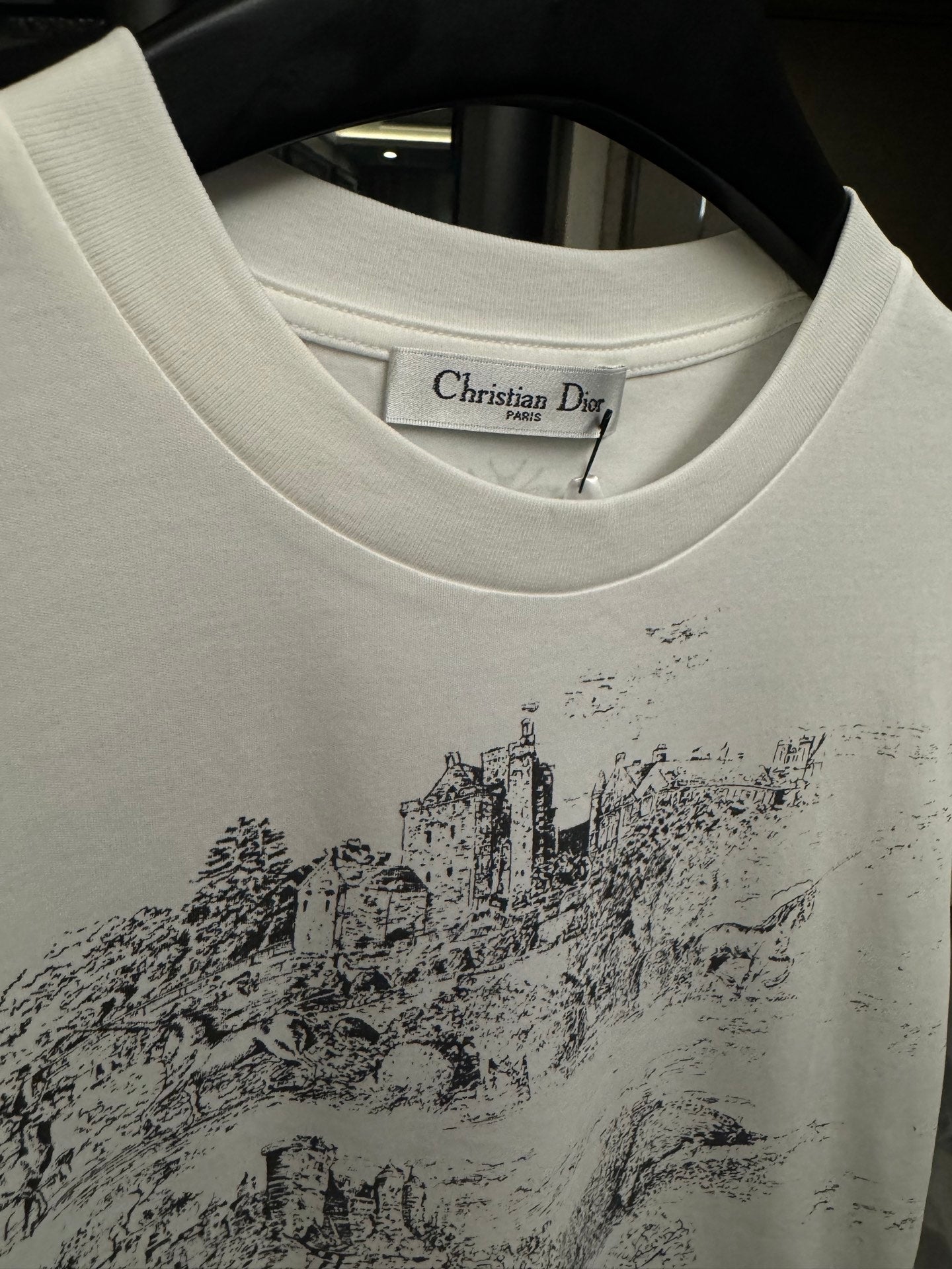 Dior Early Spring Women’s T-Shirt | Lion Sketch Print with Crystal Detailing | White | Sizes S–L