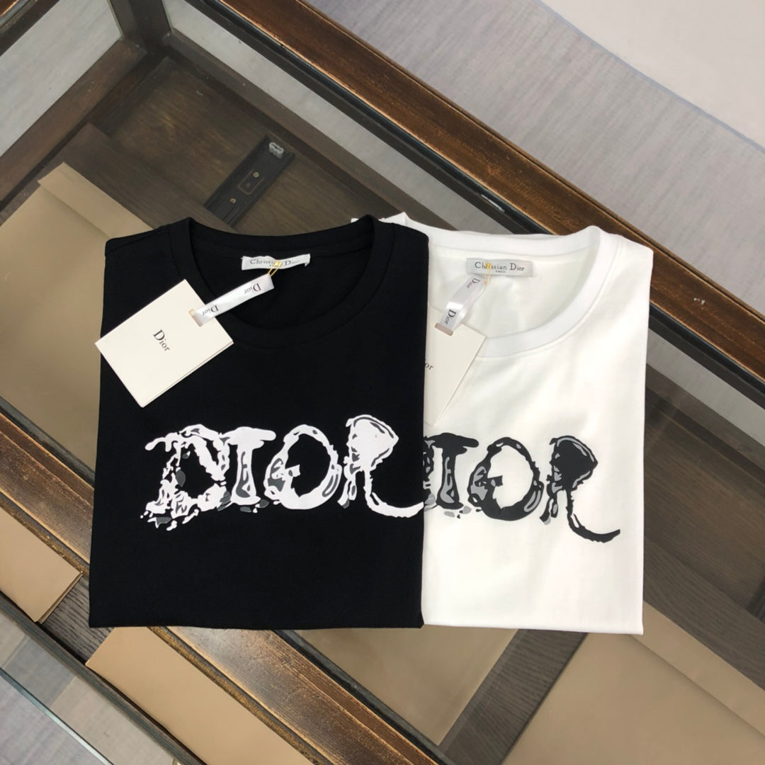 Dior Logo Print T-Shirt | Premium 50s Double-Spun Cotton | Sizes S–XL