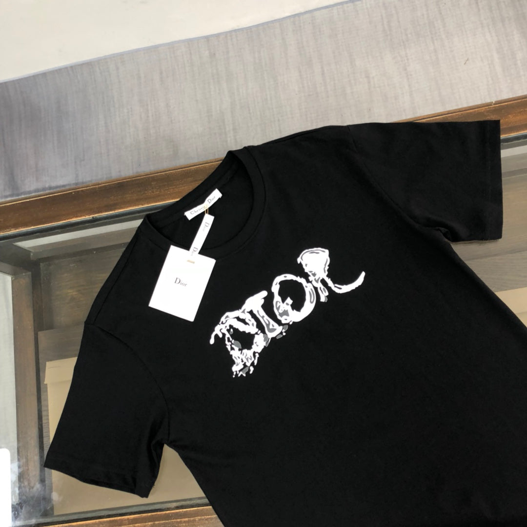 Dior Logo Print T-Shirt | Premium 50s Double-Spun Cotton | Sizes S–XL