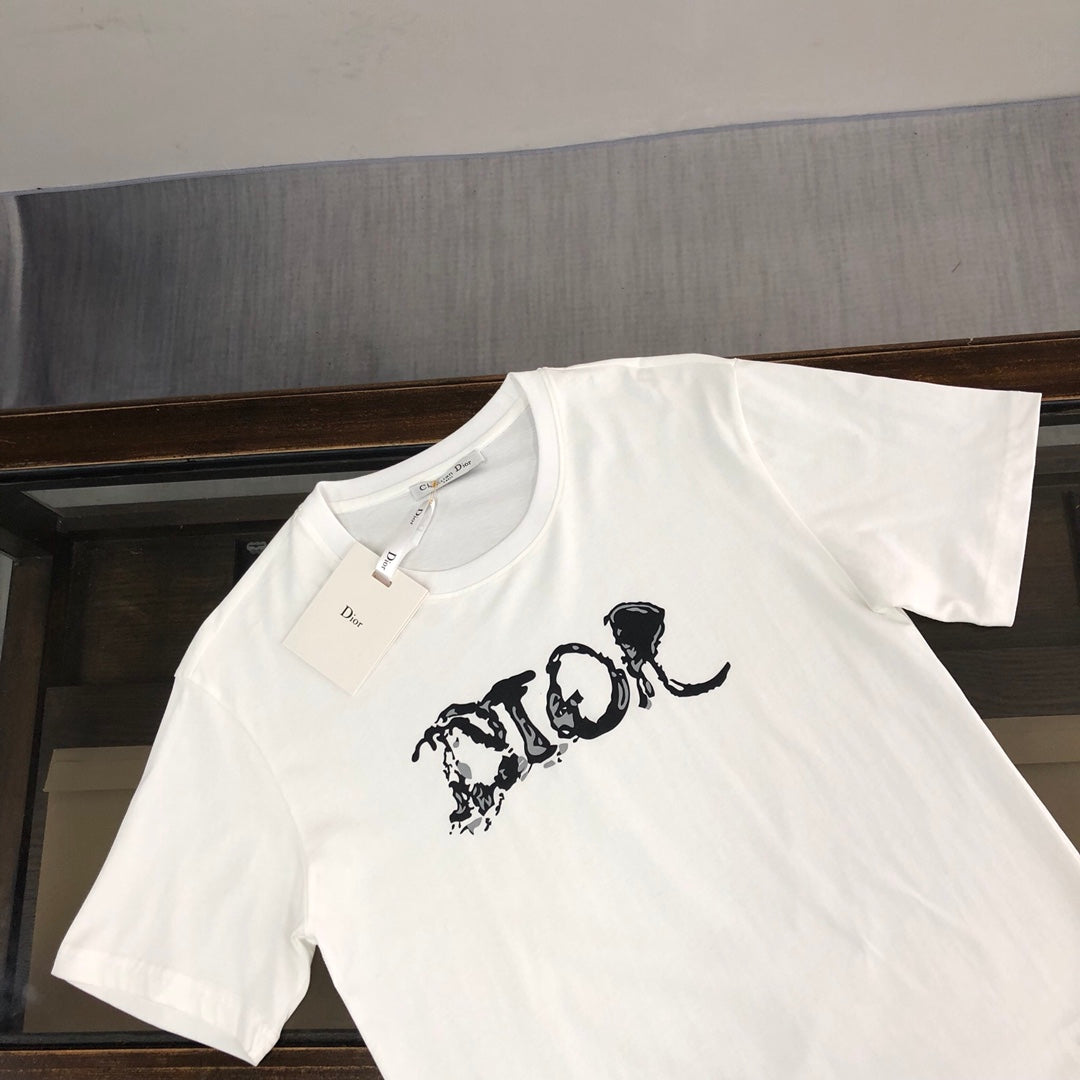 Dior Logo Print T-Shirt | Premium 50s Double-Spun Cotton | Sizes S–XL