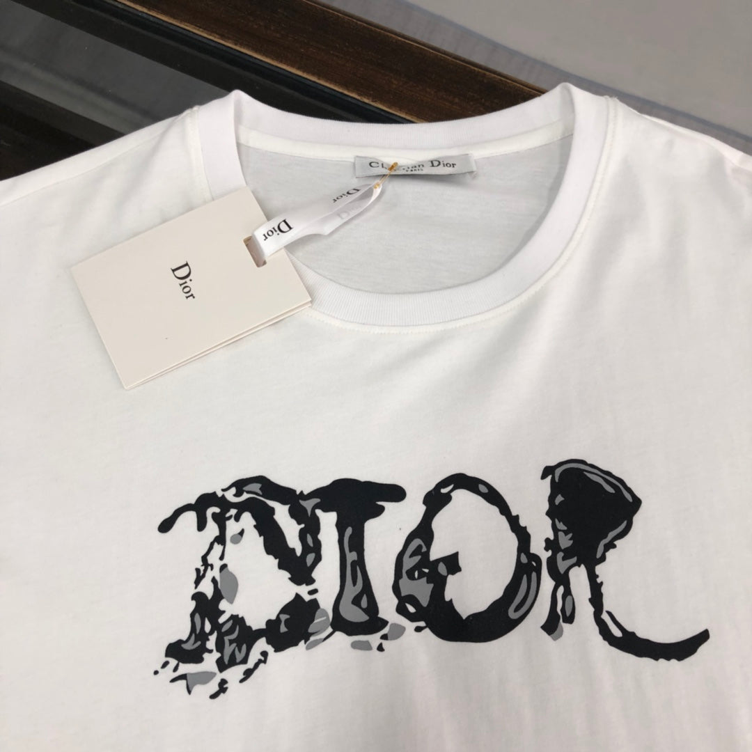 Dior Logo Print T-Shirt | Premium 50s Double-Spun Cotton | Sizes S–XL