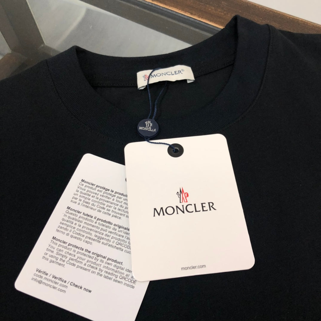 MONCLER New Men’s Logo Crewneck T-Shirt Premium Cotton Oversized Unisex - Size S–XL