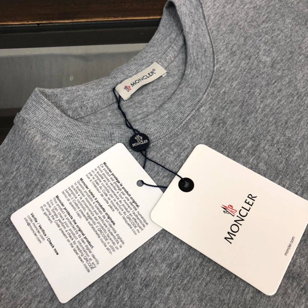 MONCLER New Men’s Logo Crewneck T-Shirt Premium Cotton Oversized Unisex - Size S–XL