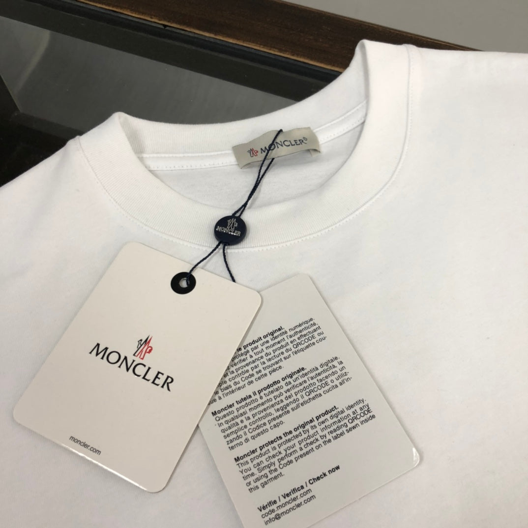 MONCLER New Men’s Logo Crewneck T-Shirt Premium Cotton Oversized Unisex - Size S–XL