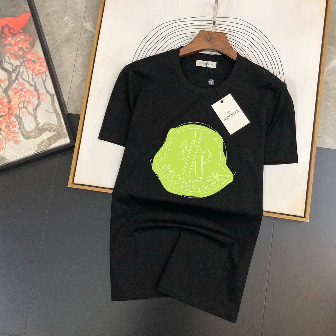 MONCLER Logo Print Premium Cotton Crewneck T-Shirt Unisex Oversized – Size S–XL