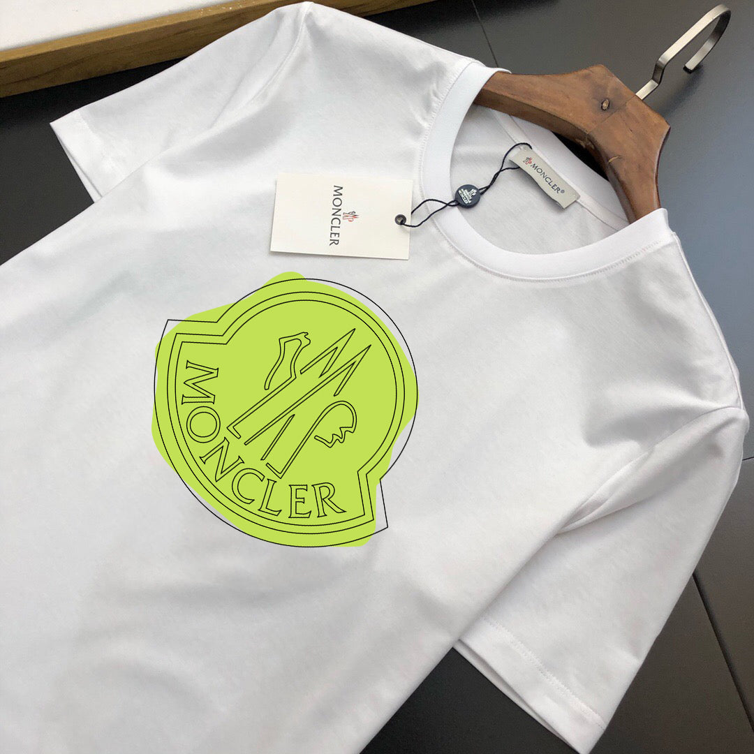 MONCLER Logo Print Premium Cotton Crewneck T-Shirt Unisex Oversized – Size S–XL