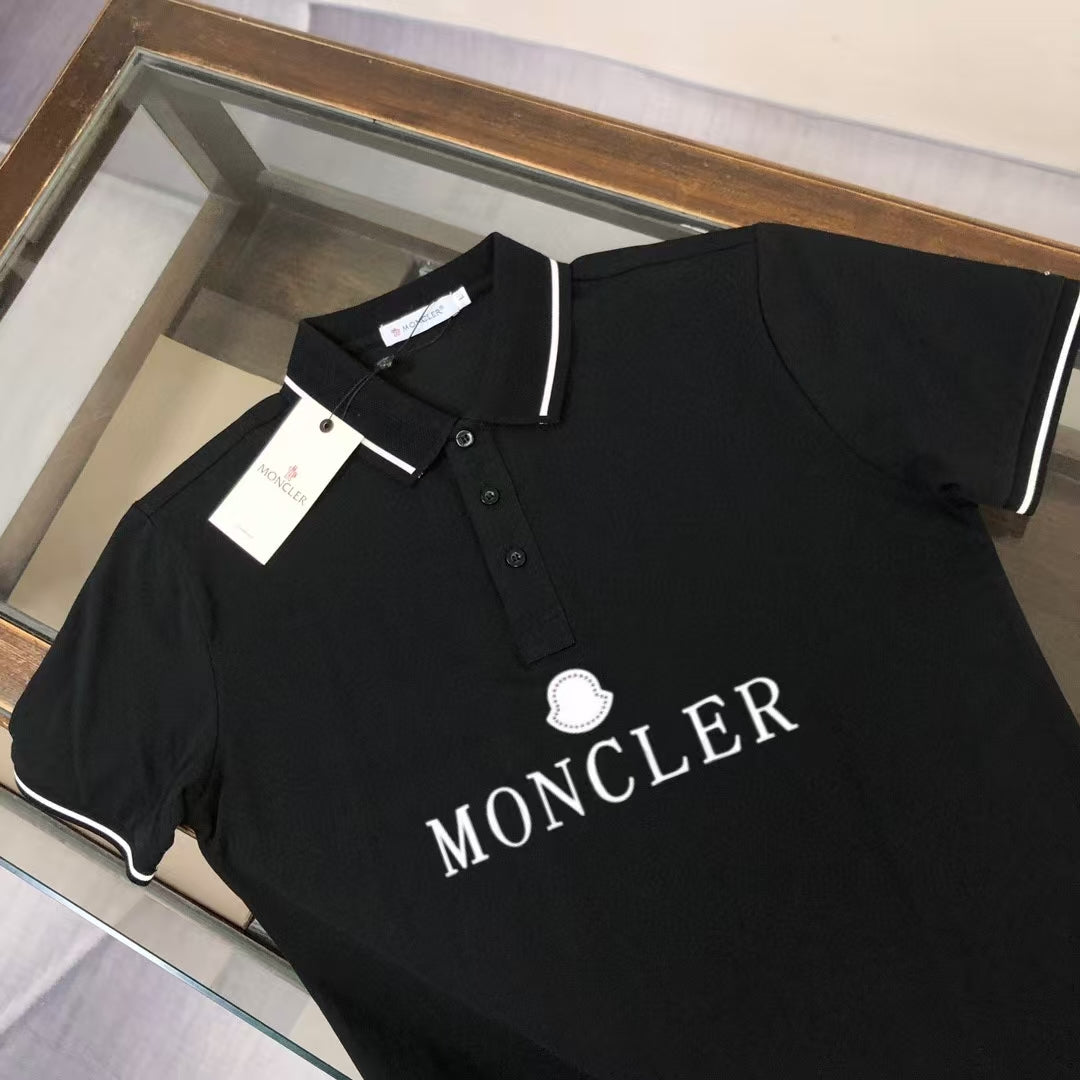MONCLER Classic Logo Polo Shirt – Premium Piqué Cotton – Sizes S–XL