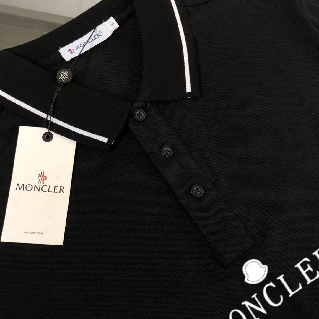 MONCLER Classic Logo Polo Shirt – Premium Piqué Cotton – Sizes S–XL