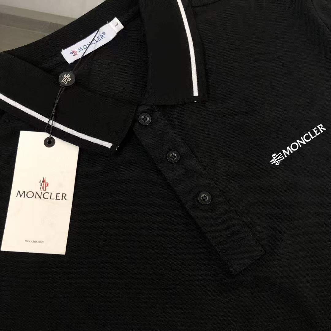 MONCLER Classic Logo Polo Shirt – Premium Piqué Cotton – Sizes S–XL