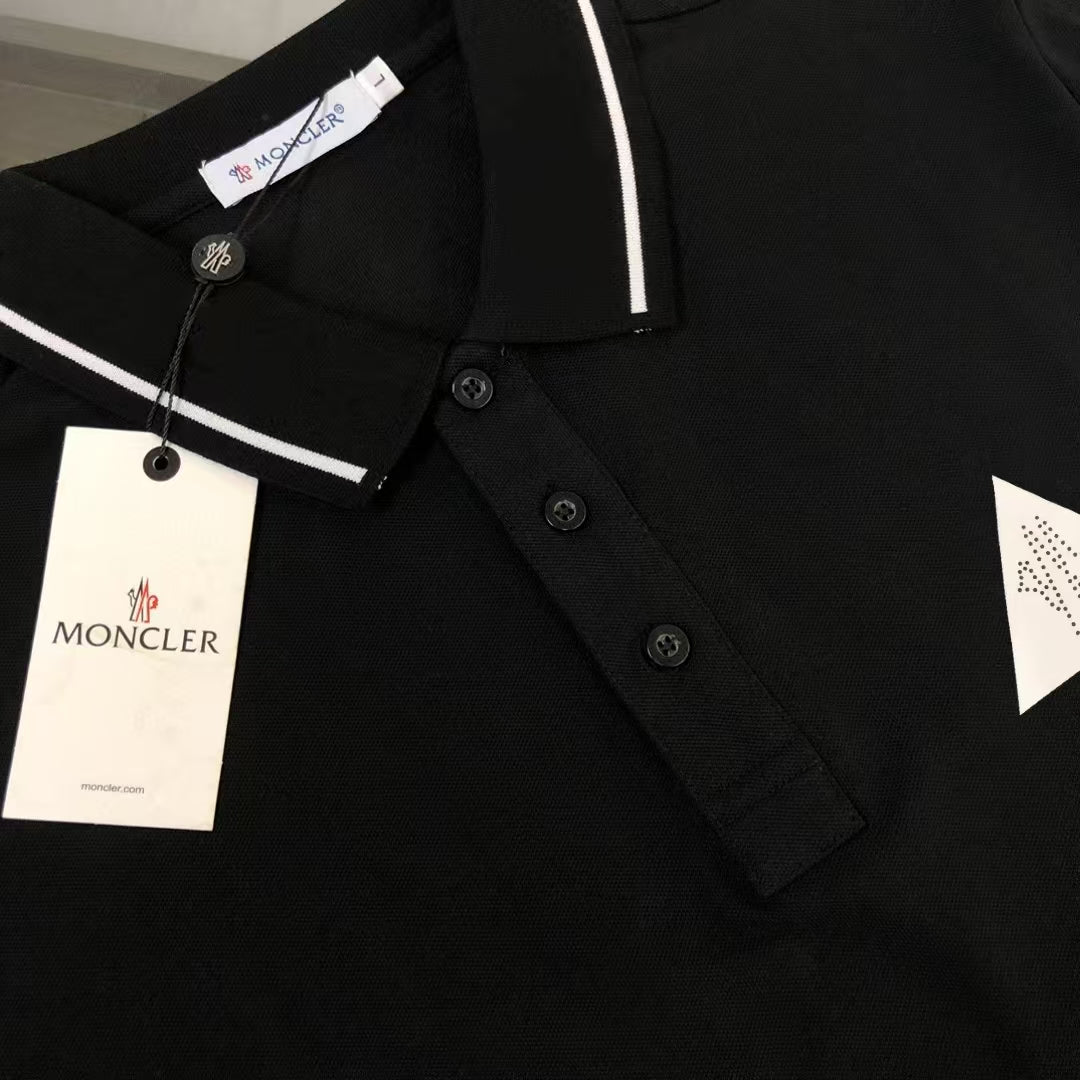 MONCLER Classic Logo Polo Shirt – Premium Piqué Cotton – Sizes S–XL