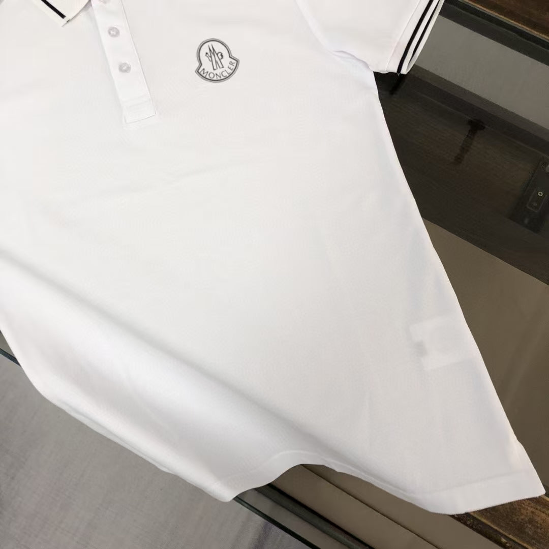 MONCLER Classic Logo Polo Shirt – Premium Piqué Cotton – Sizes S–XL