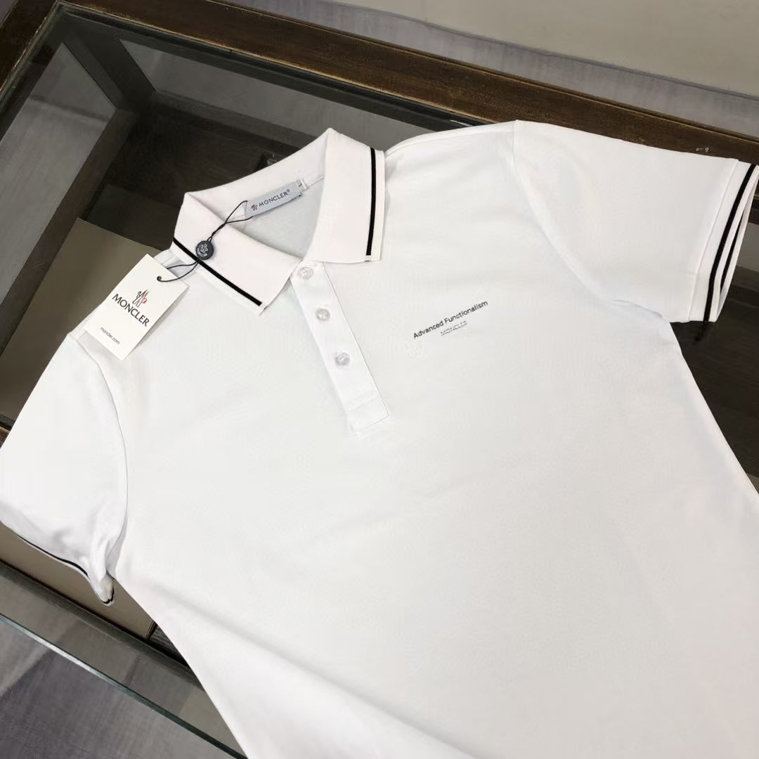 MONCLER Classic Logo Polo Shirt – Premium Piqué Cotton – Sizes S–XL