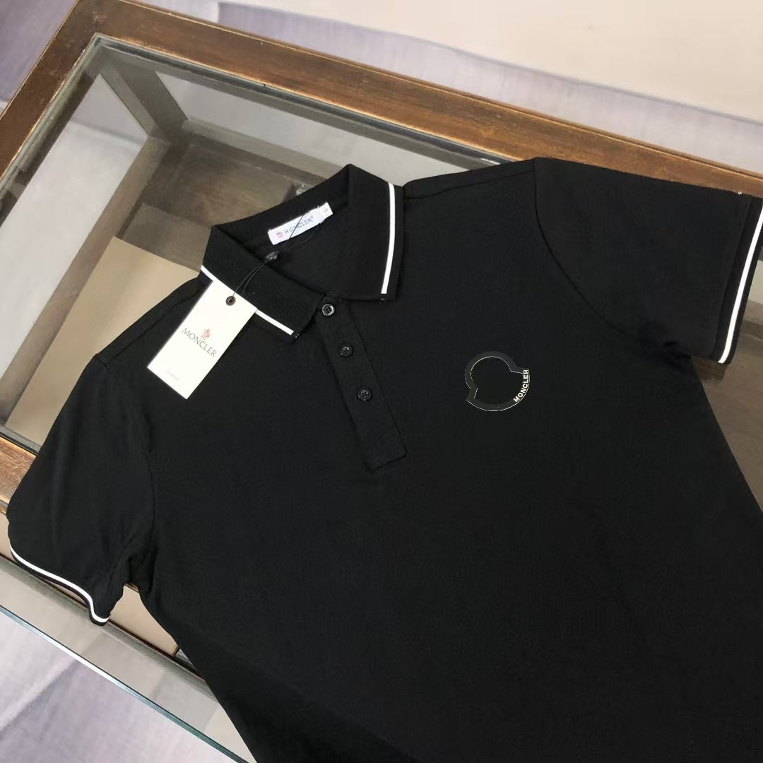 MONCLER Classic Logo Polo Shirt – Premium Piqué Cotton – Sizes S–XL