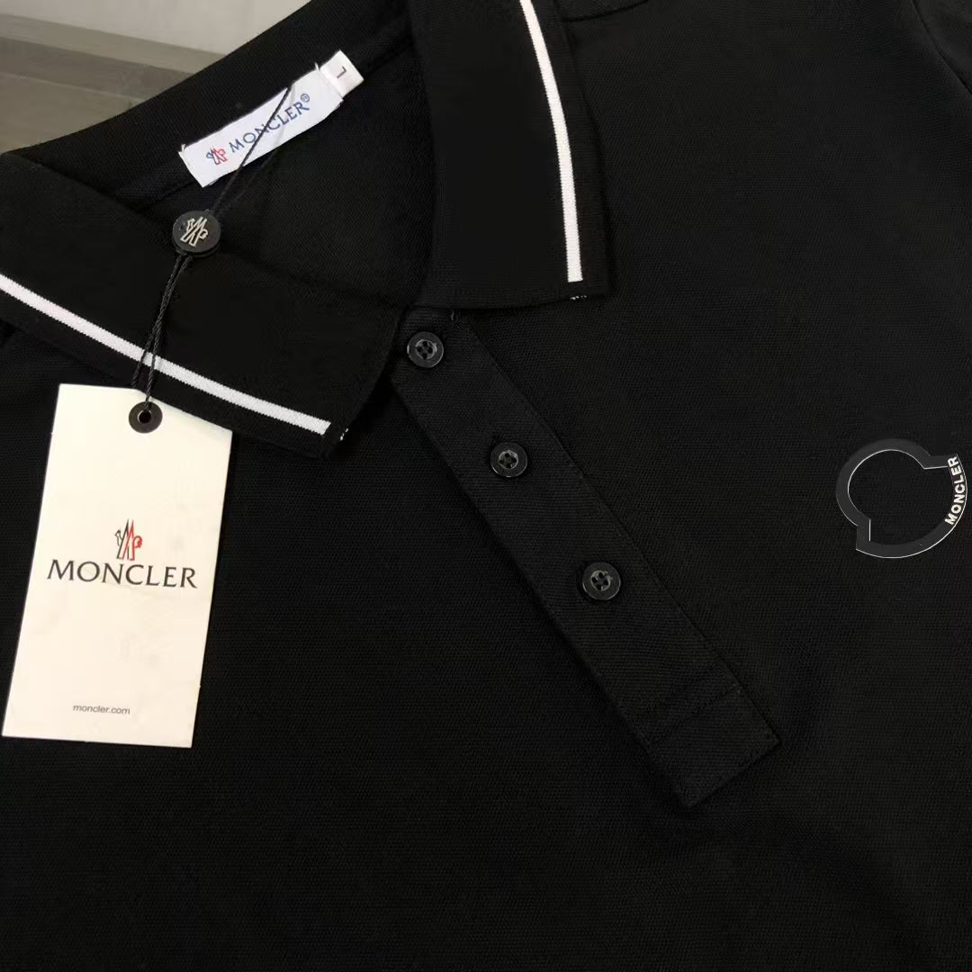 MONCLER Classic Logo Polo Shirt – Premium Piqué Cotton – Sizes S–XL