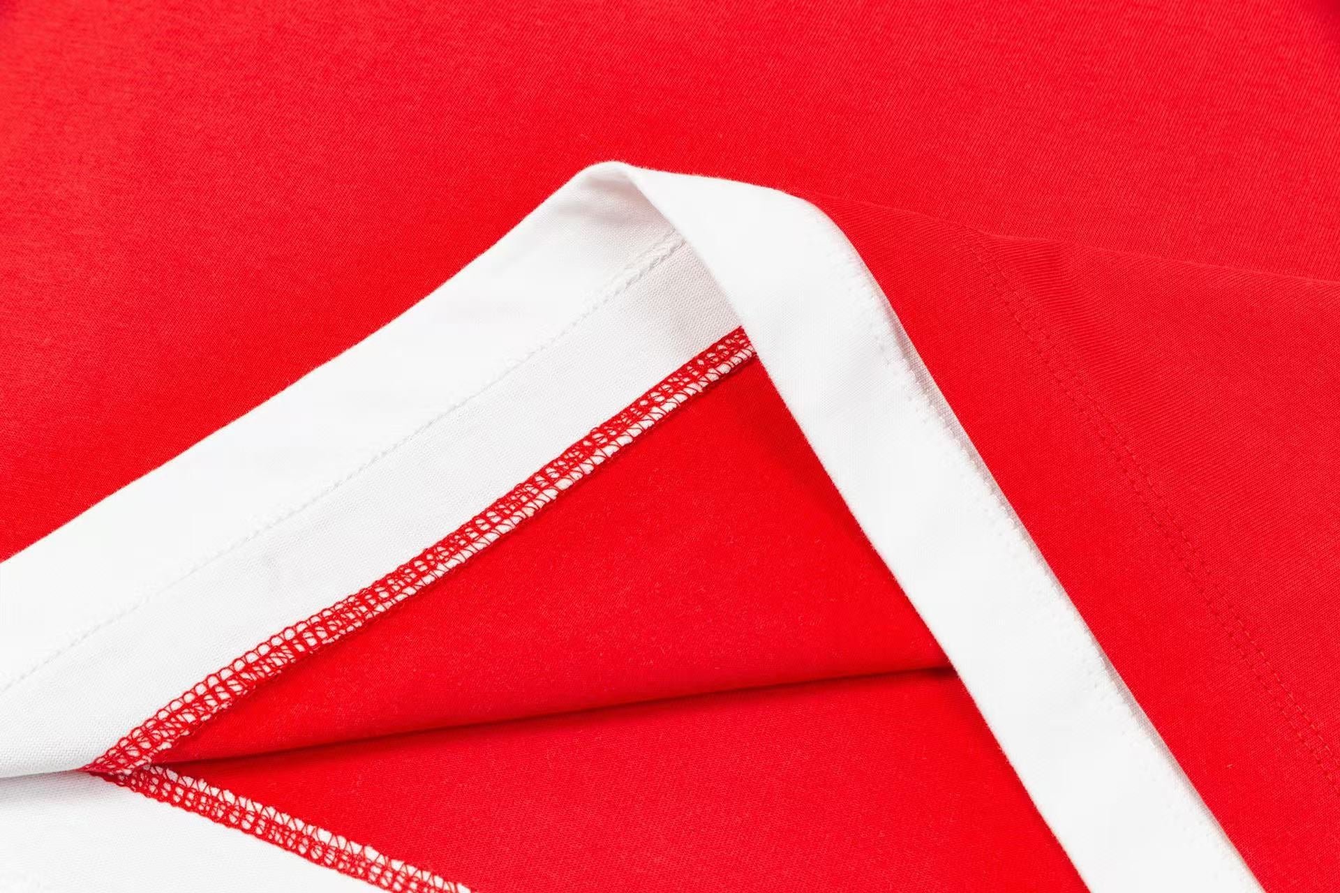 Prada Contrast-Layer T-Shirt with Iconic Triangle Emblem